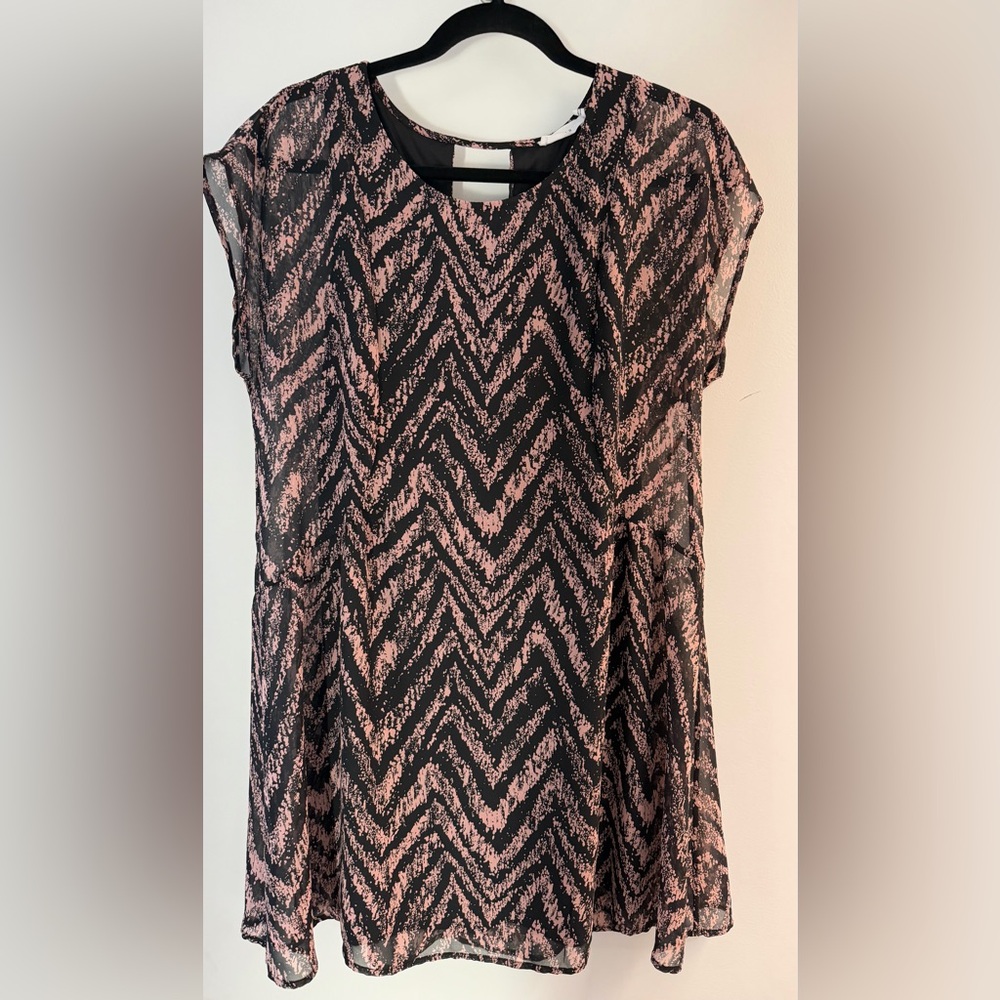 Lush Black and Pink Patterned Dress